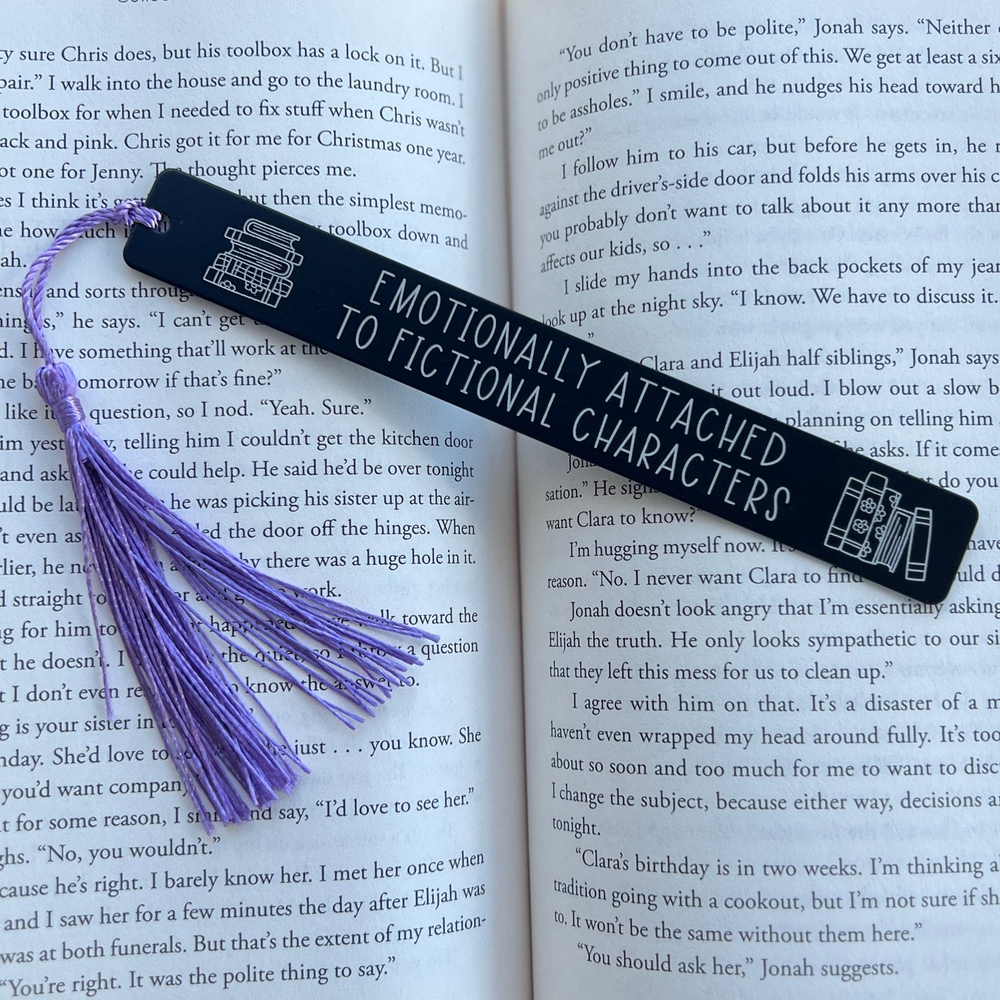 Emotionally attached to fictional characters | Engraved Bookmark