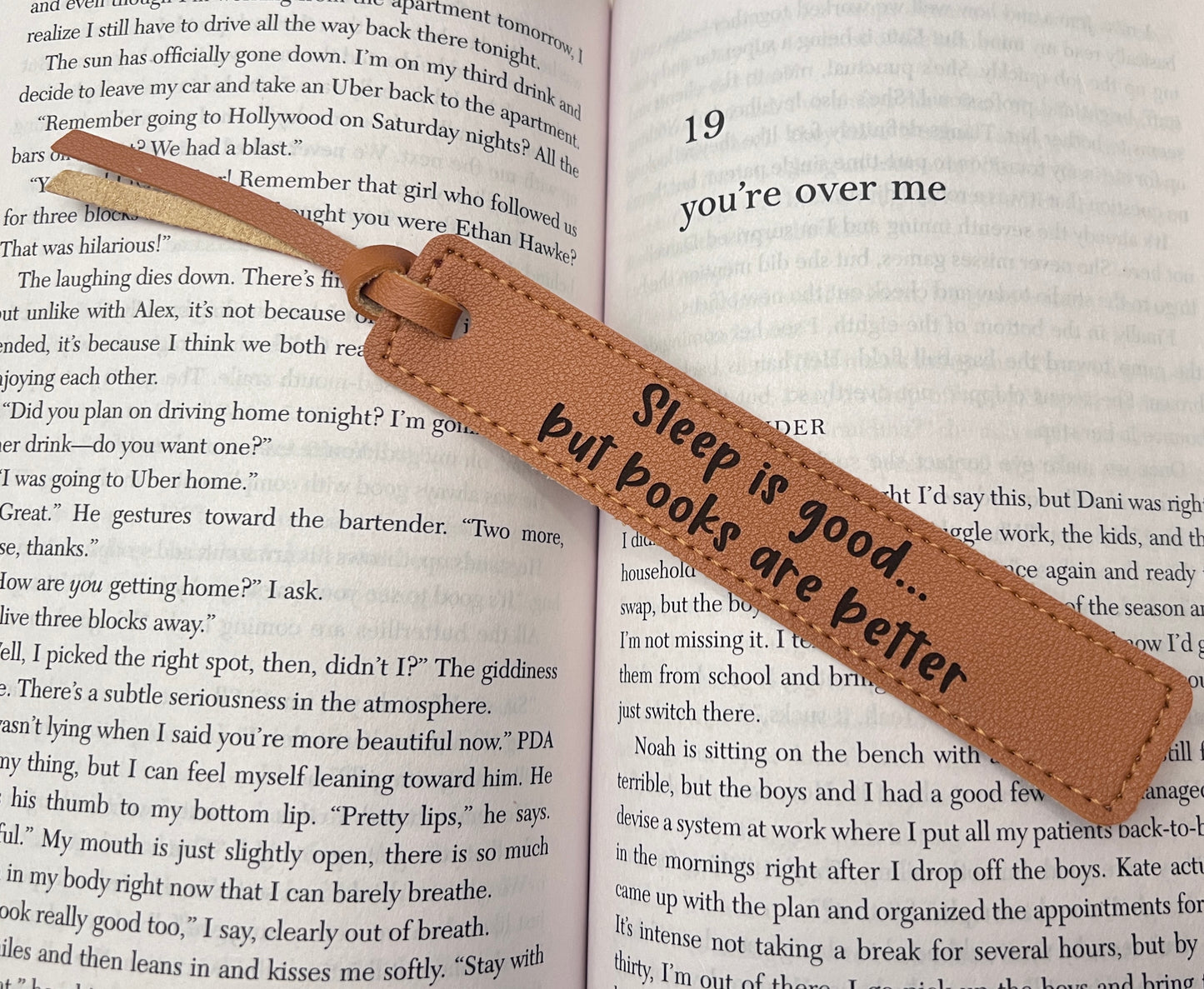 Sleep is good… but books are better | Leather Bookmark