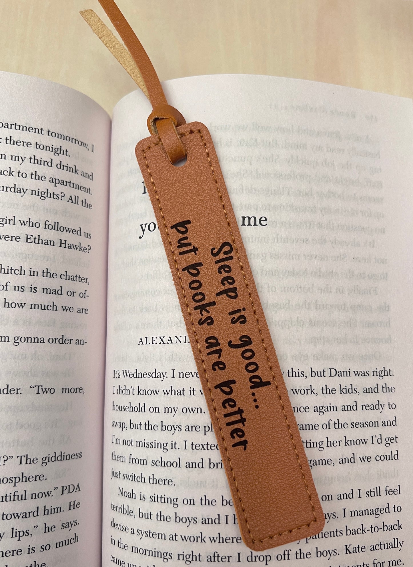 Sleep is good… but books are better | Leather Bookmark