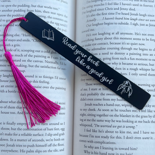 Read your book like a good girl | Engraved Bookmark