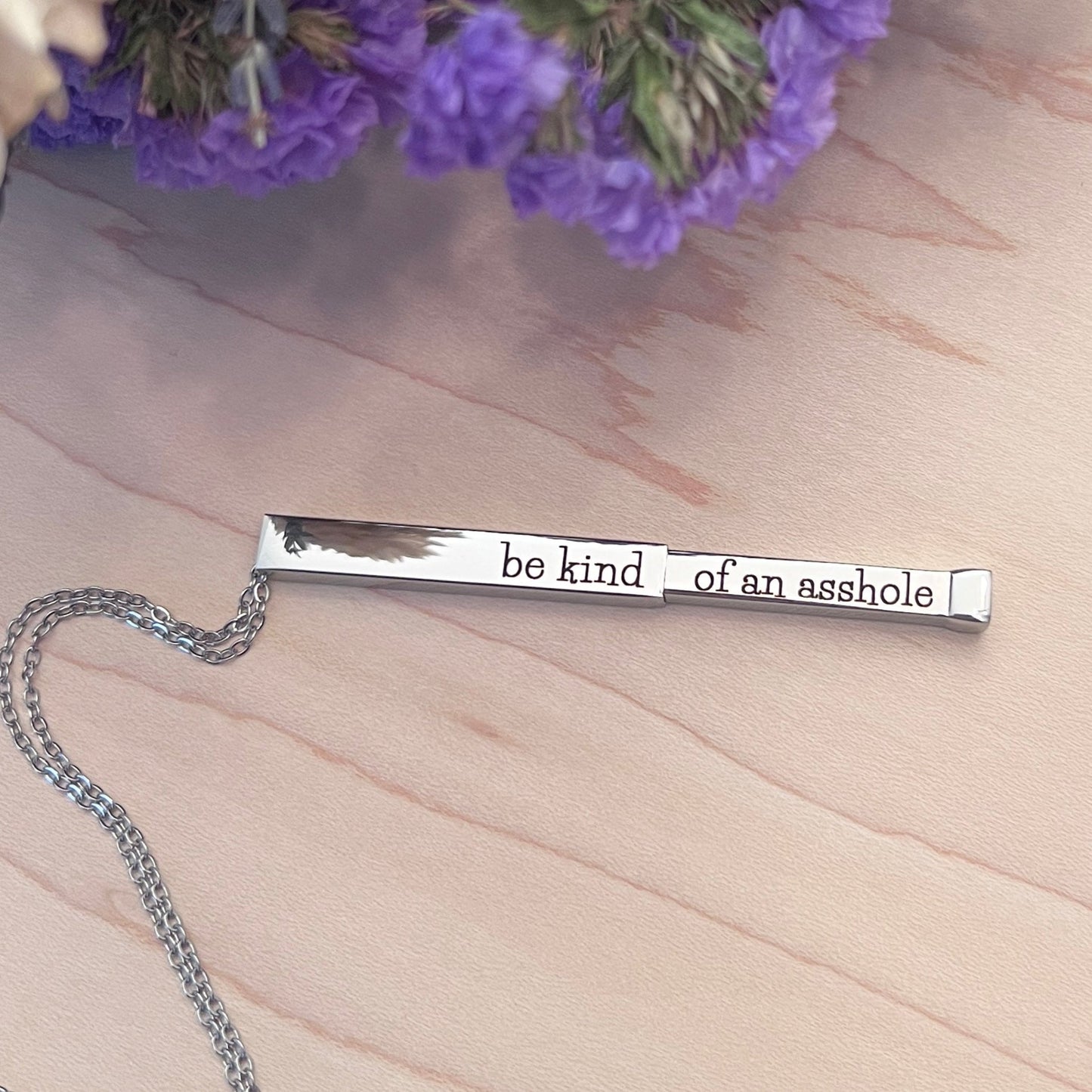 be kind... of an asshole | Hidden Bar Necklace