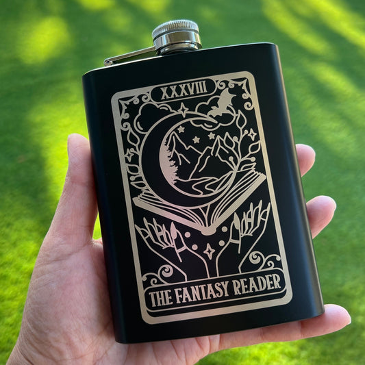 The Fantasy Reader | Tarot Card | 8oz Flask