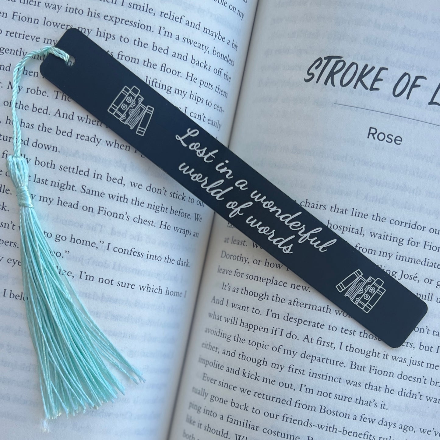 Lost in a wonderful world of books | Engraved Bookmark