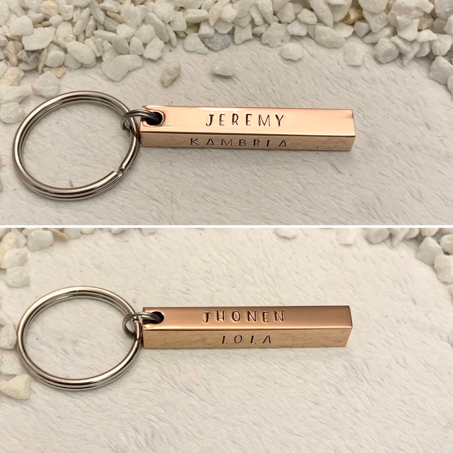 Custom | Personalized | 4 Sided Bar Key Chain