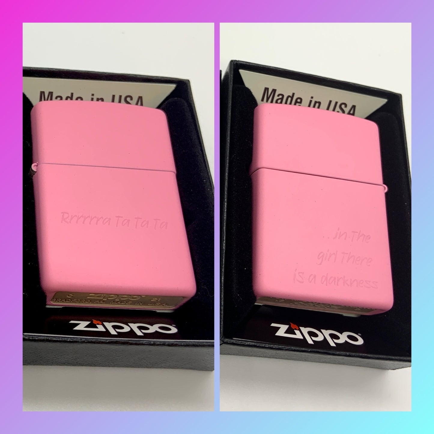 Tarryn Fisher | Rrrrrra Ta Ta Ta | Pink Zippo